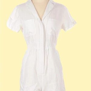 White Short Sleeve Jumpsuit